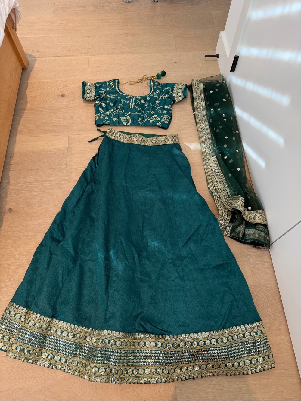 Dark green Lehenga